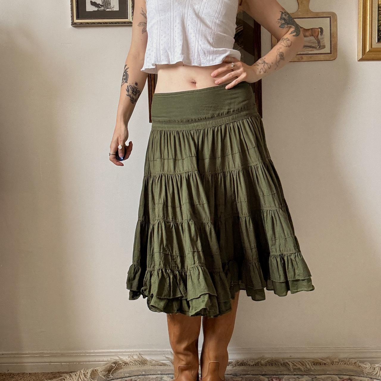 Tiered prarie midi skirt (M)