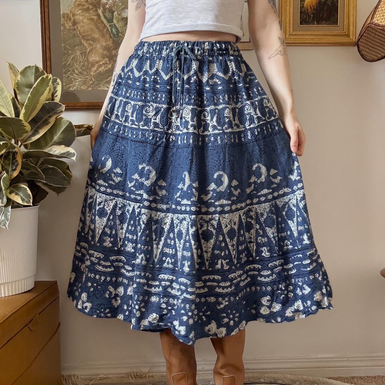 Vintage boho midi skirt (S)