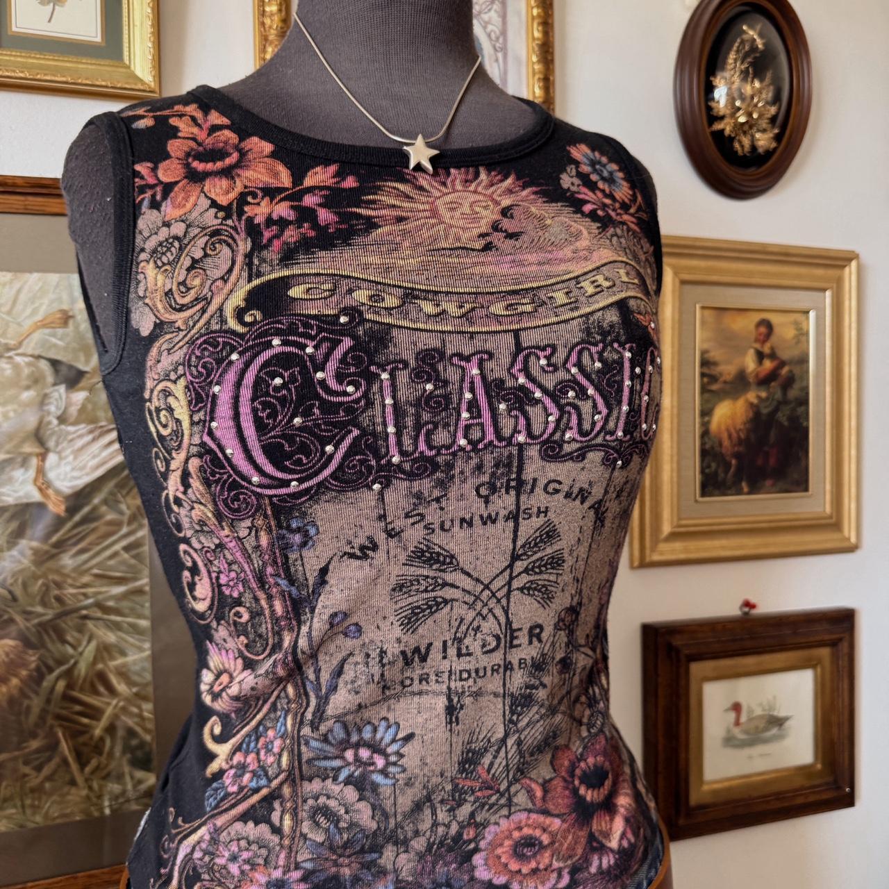 Vintage cowgirl crop tank (S)