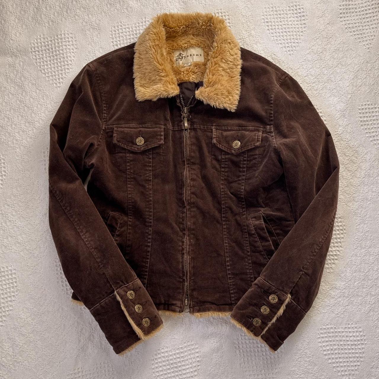 Y2K brown corduroy jacket (M)