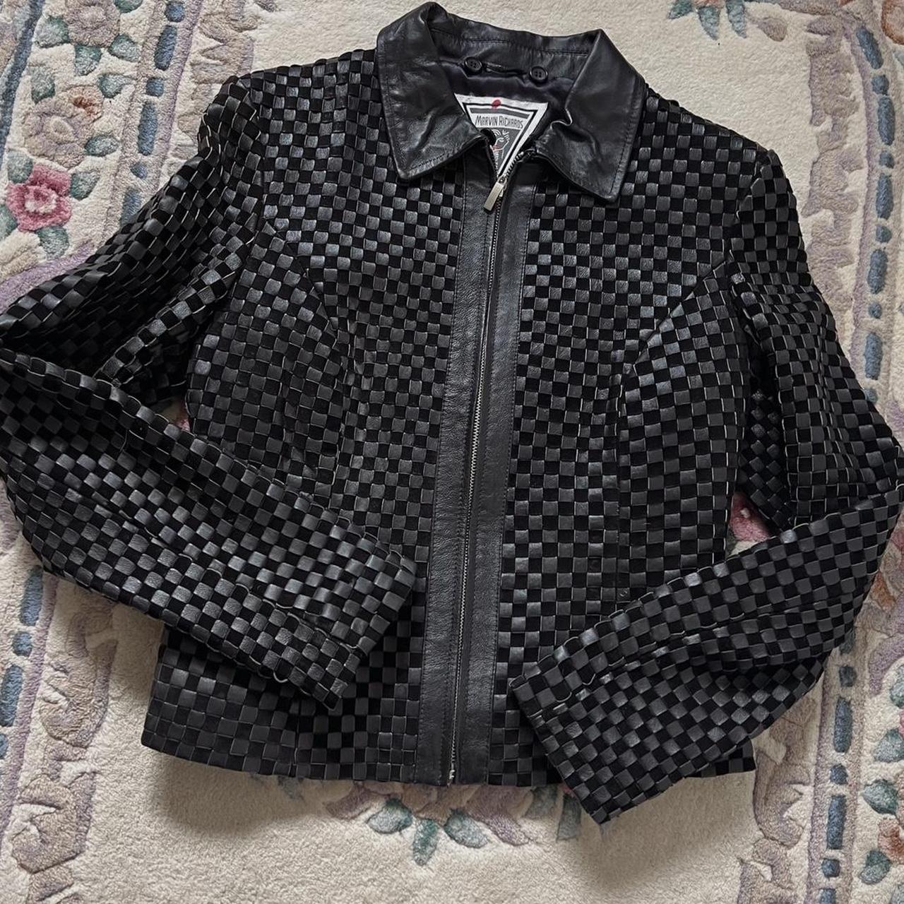 Checkered leather jacket (XS/S)