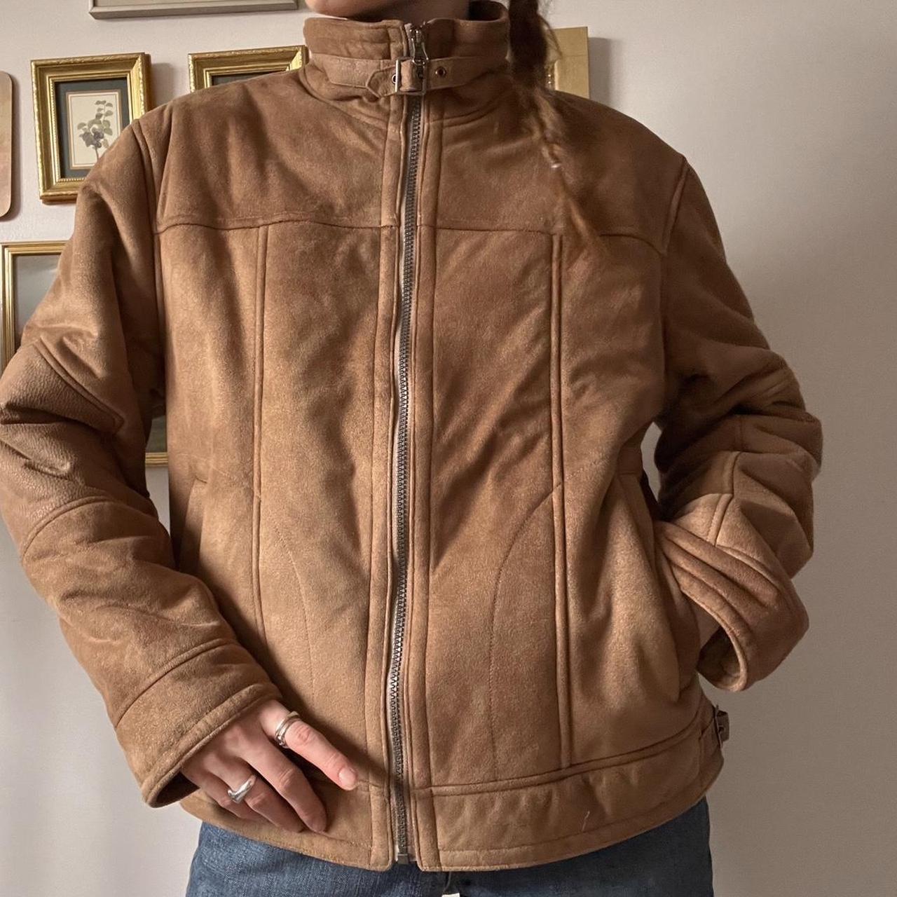 Cozy vintage brown moto jacket (M)