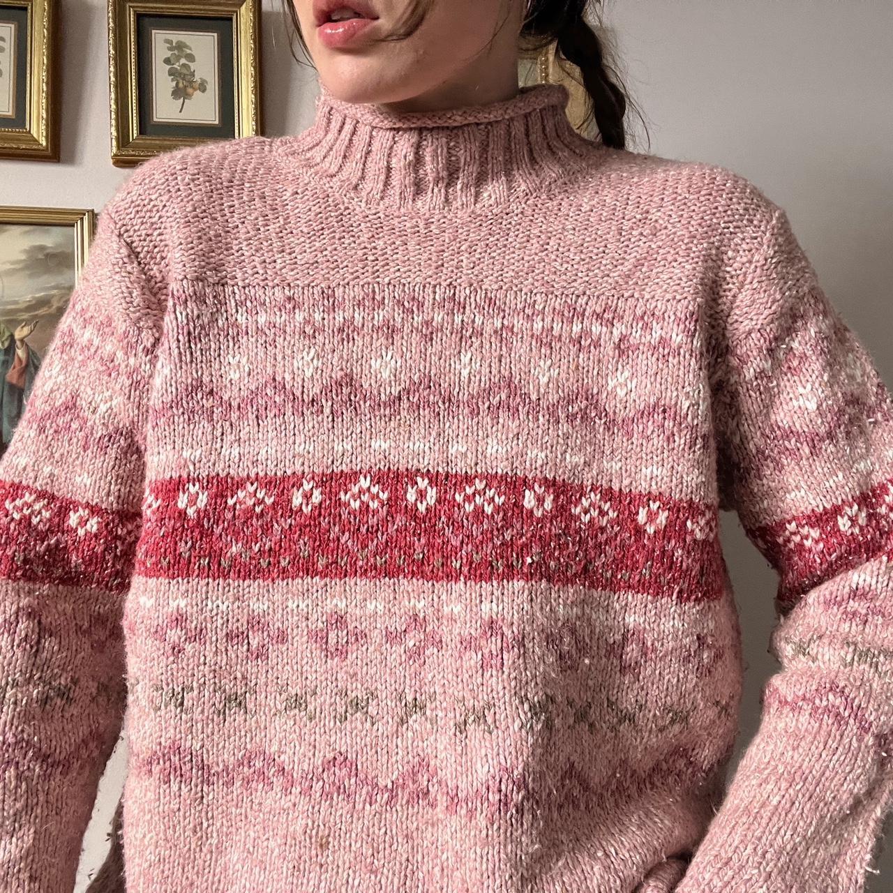 Pink cottage knit sweater (L)