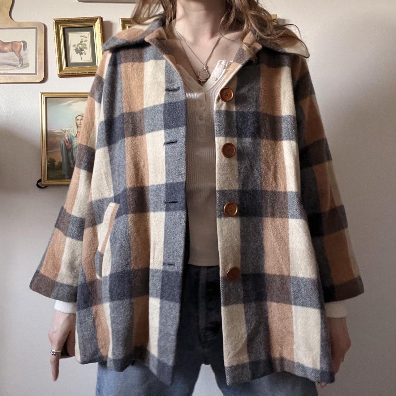 Vintage wool plaid jacket (M)