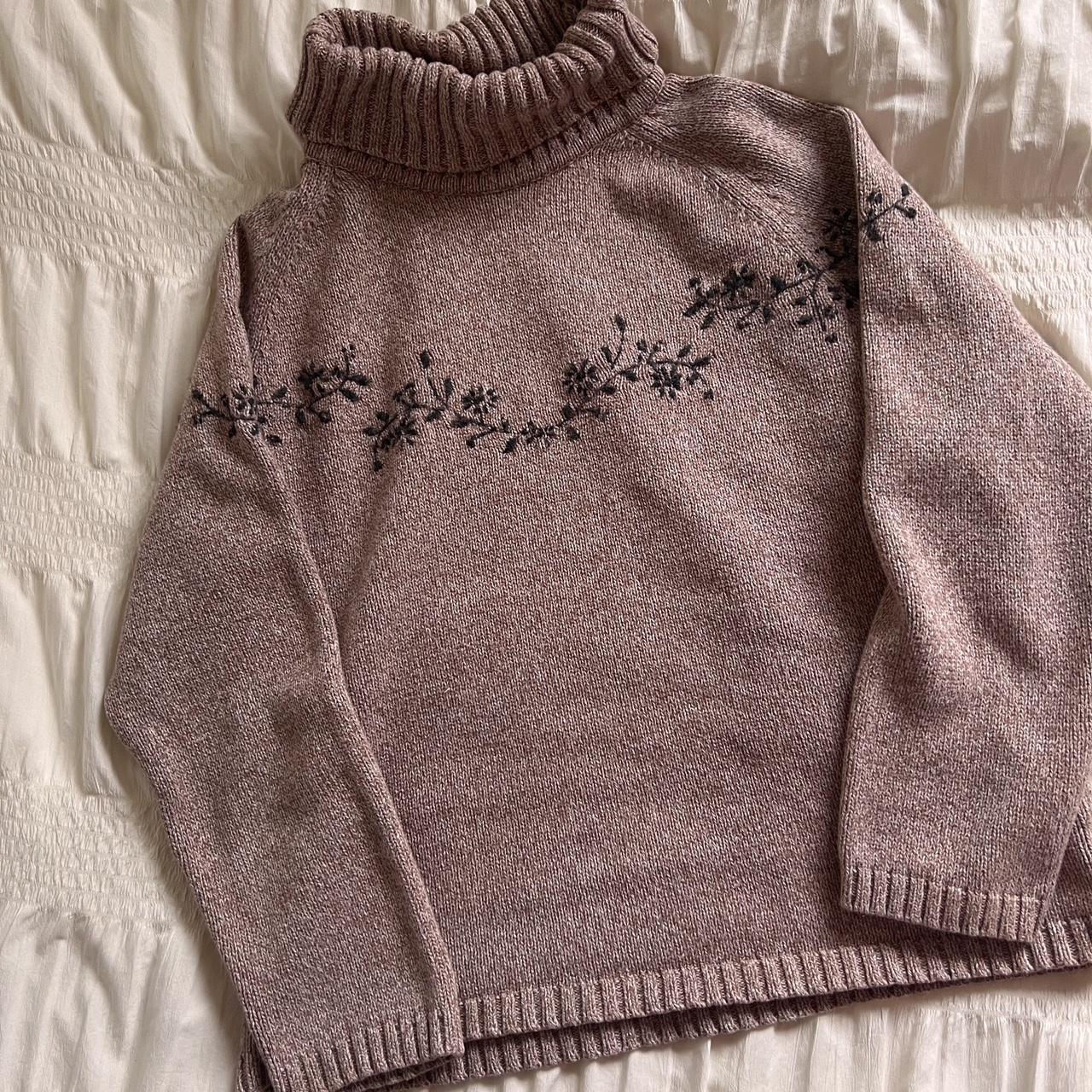 Oat brown floral knit (M)