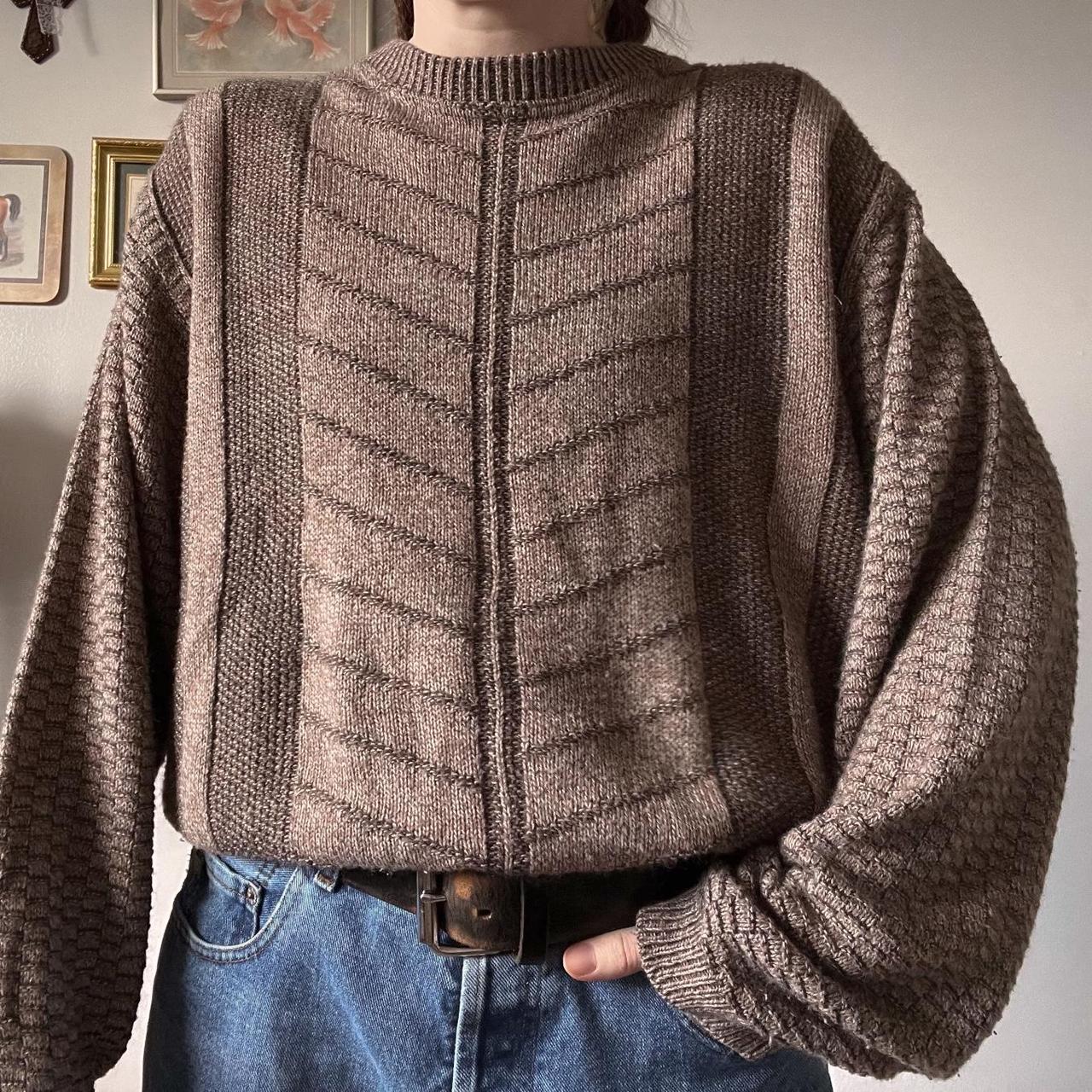 Earthy retro cabin sweater (M)