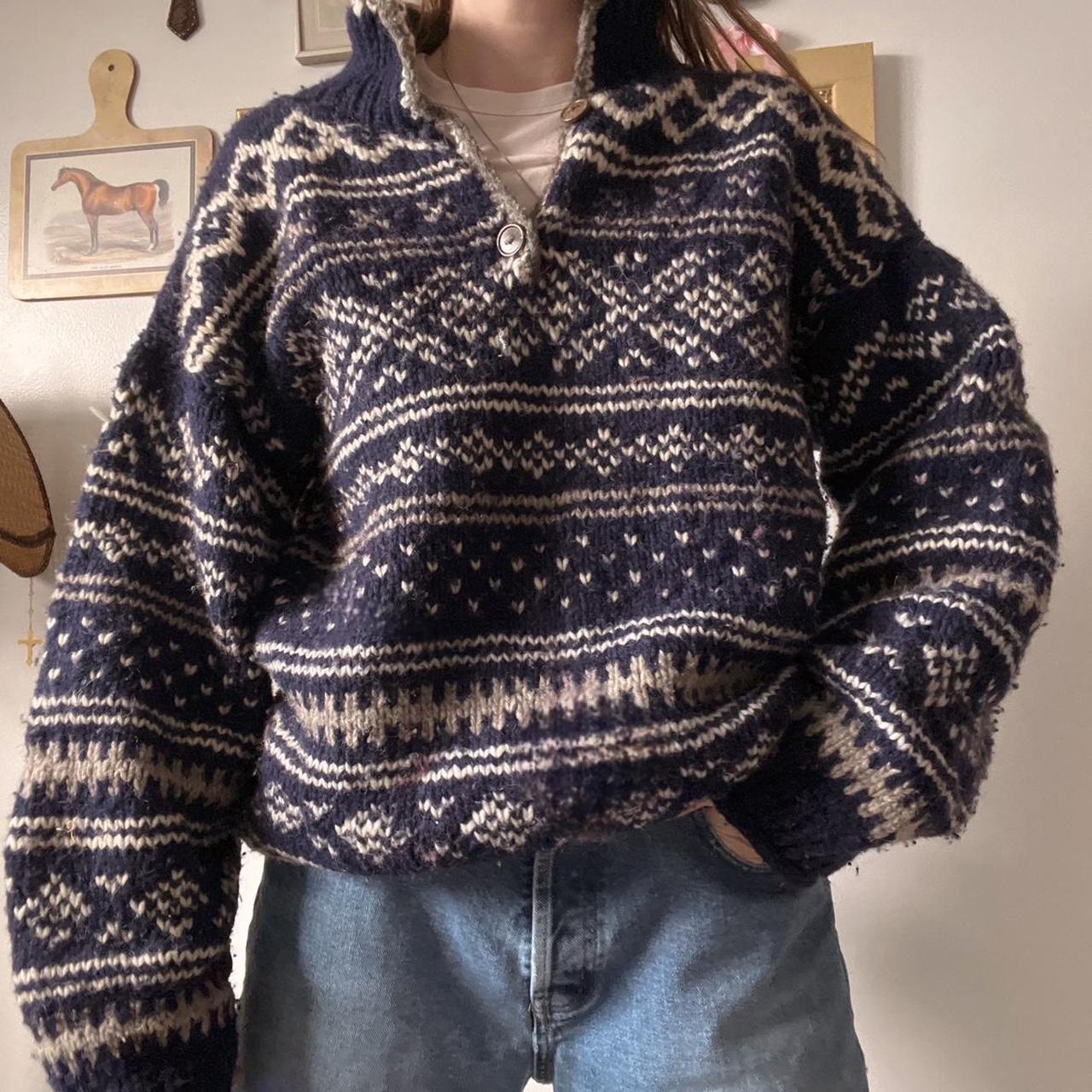 Chunky fairisle wool knit (L)