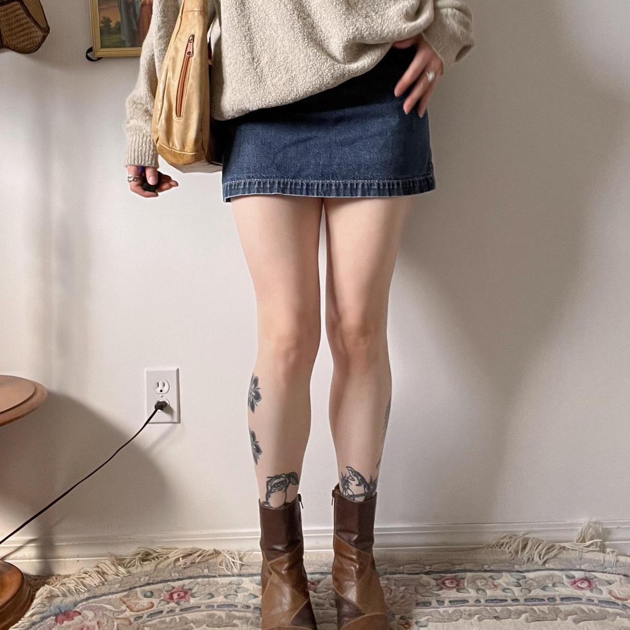 Dark denim mini skirt (S)