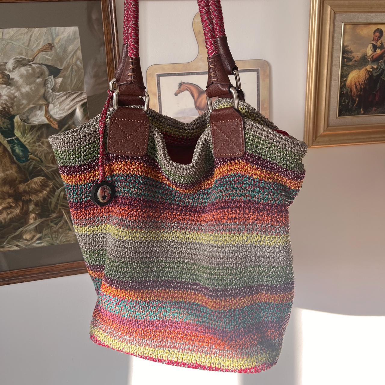 Slouchy rainbow tote bag