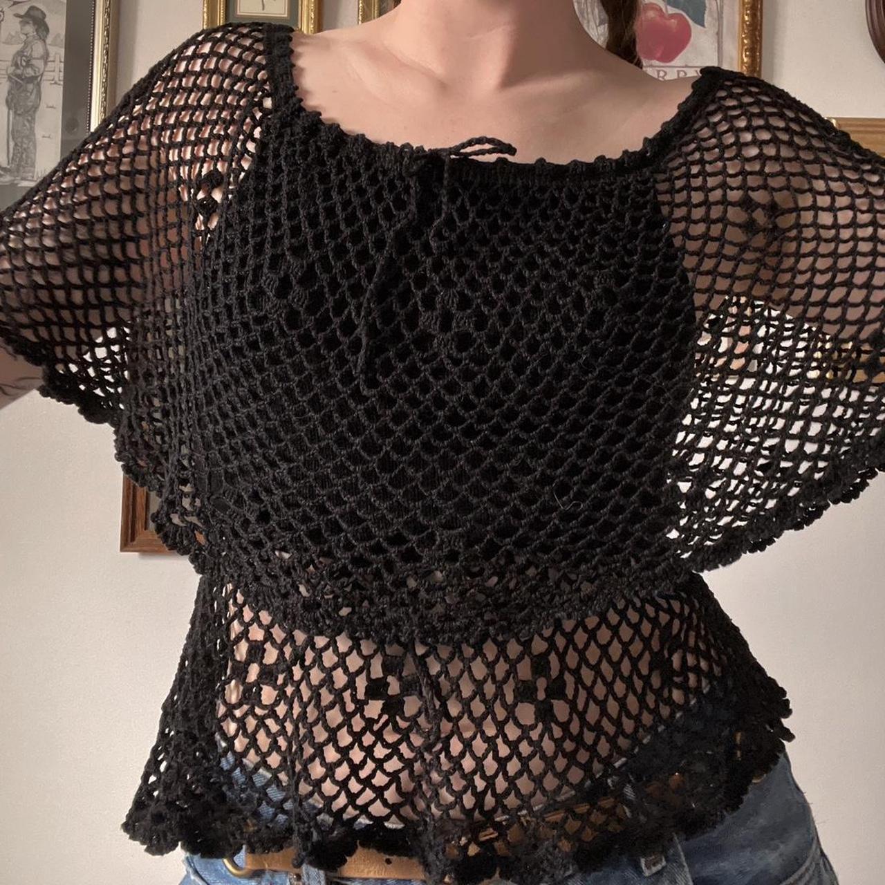 Vintage crochet whimsi top (S)