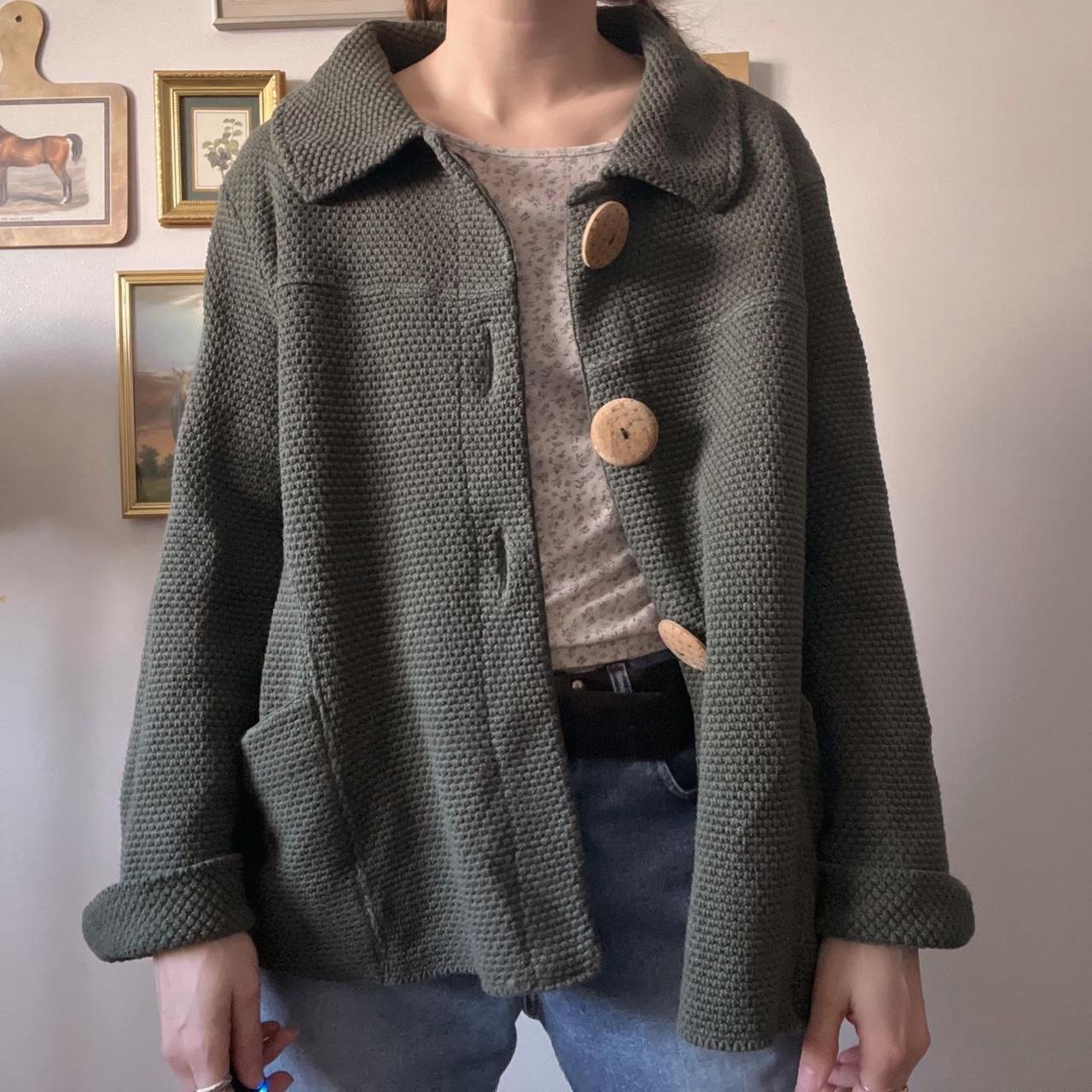 Forest green knit cardigan (XL)