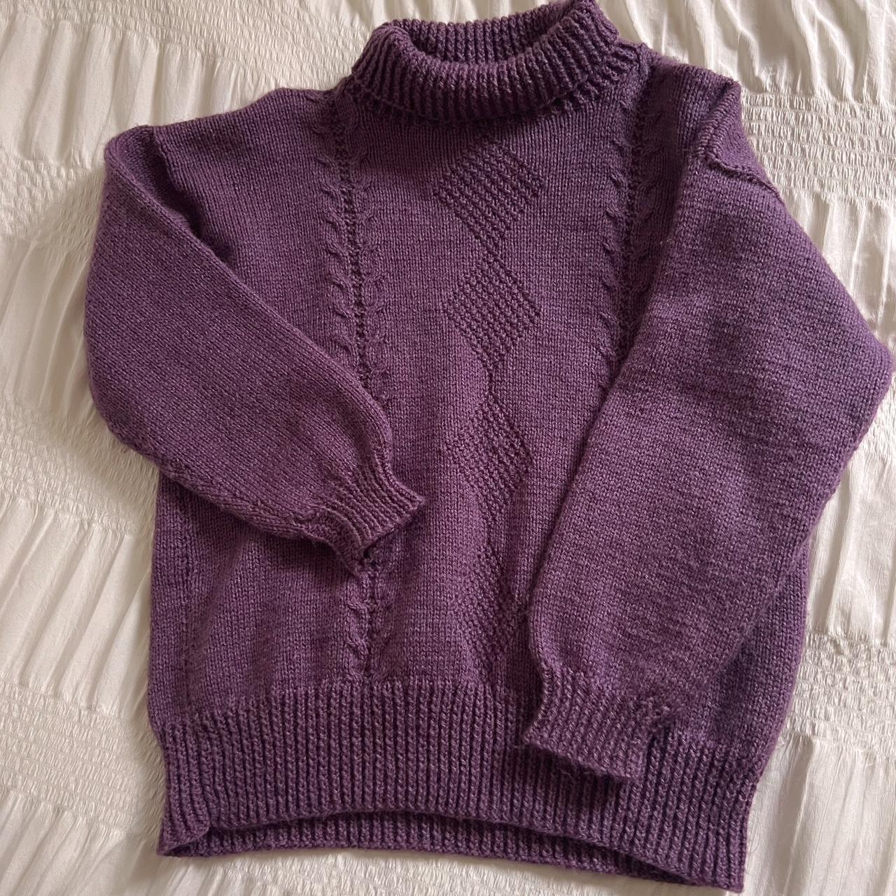 Violet handknit sweater (M)