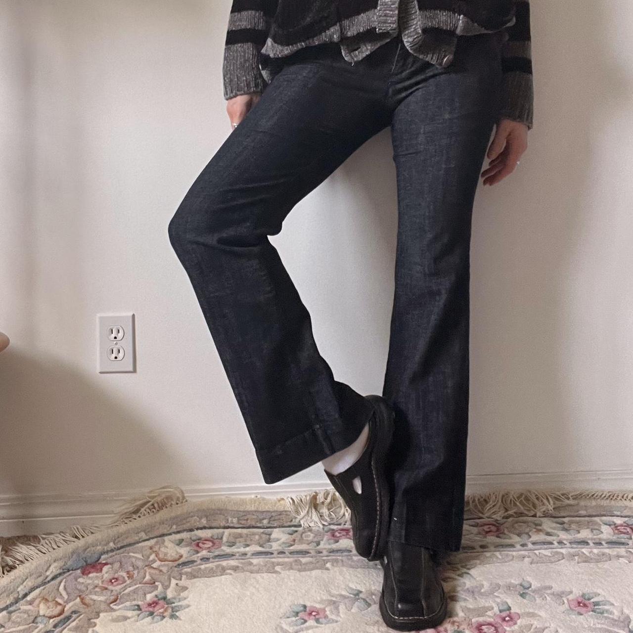 Dark low rise flare jeans (S)