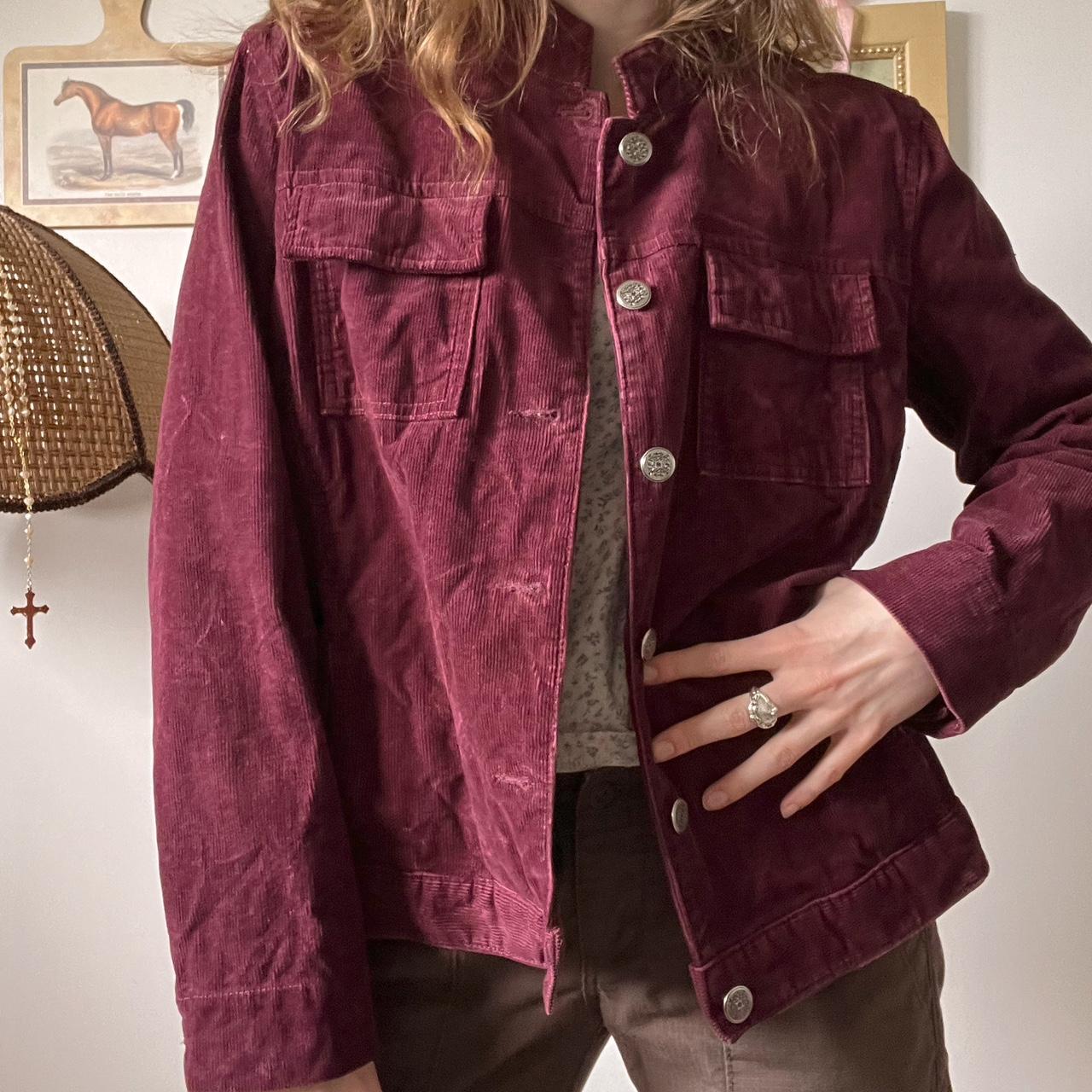 Burgundy corduroy jacket (M)