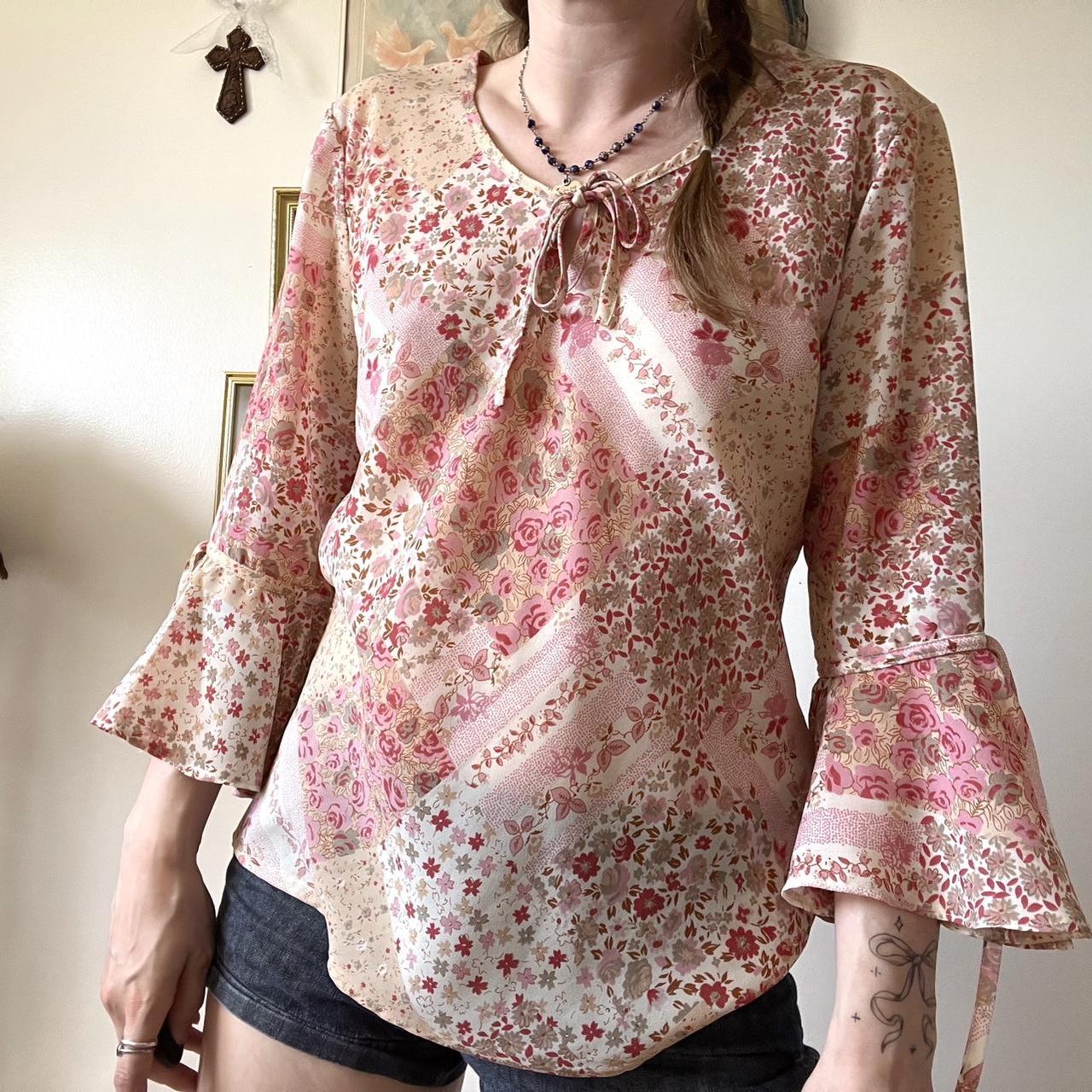 Patchwork floral top (S)