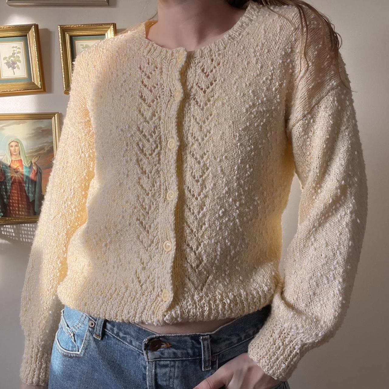 Buttercream vintage knit cardigan (S)