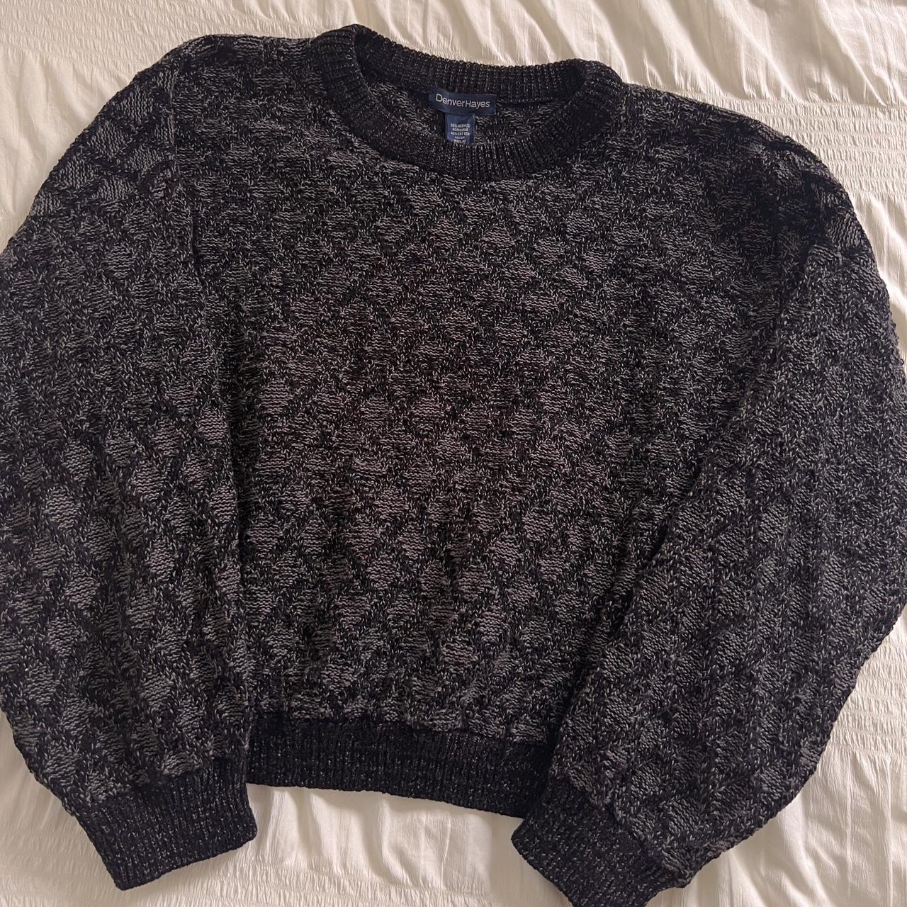 Charcoal diamond textured sweater (L)