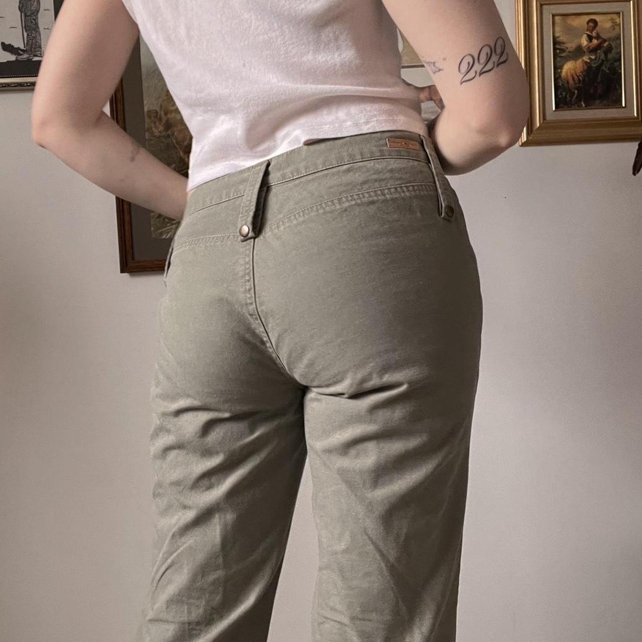 Sage green low rise pants (S)