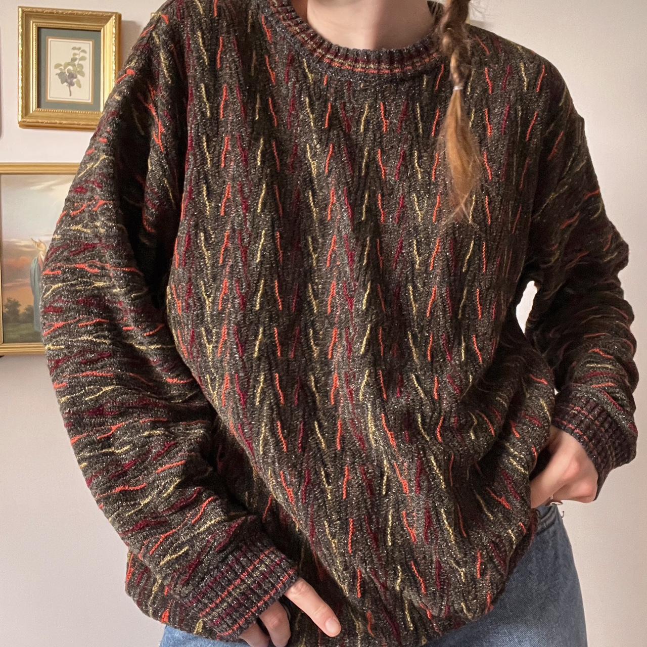 Vintage wishbone knit sweater (L)