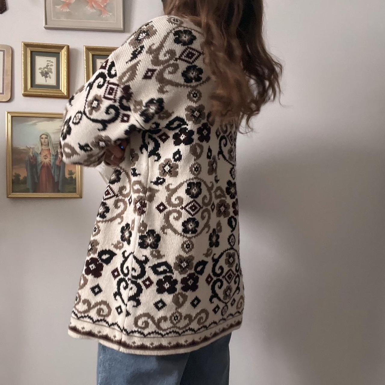 Vintage floral cream cardigan (S)