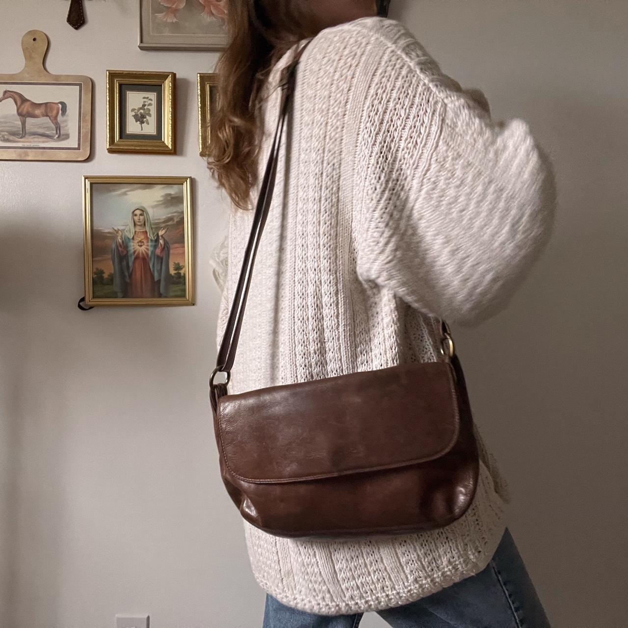 Brown leather crossbody