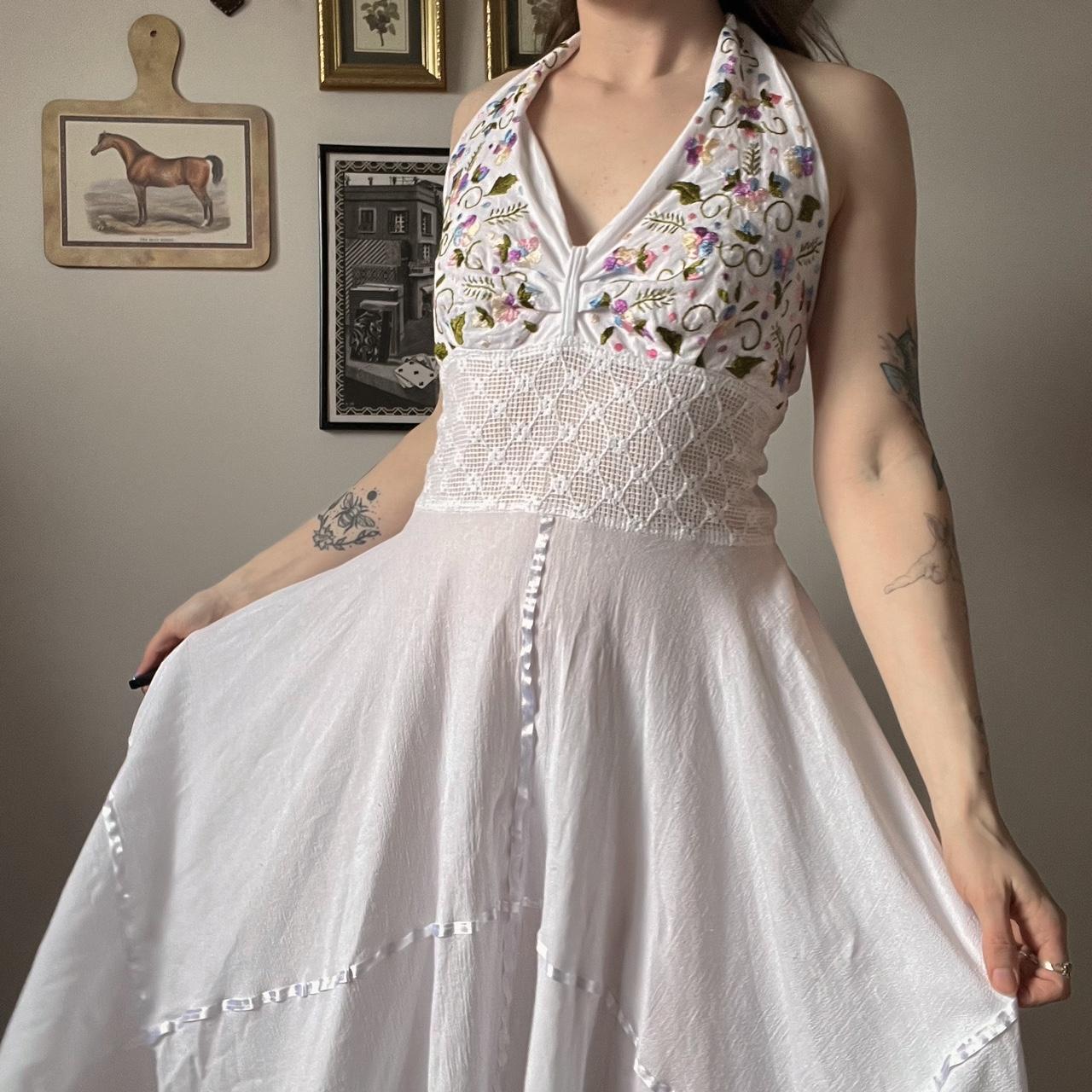 Vintage white halter fairy dress (L)