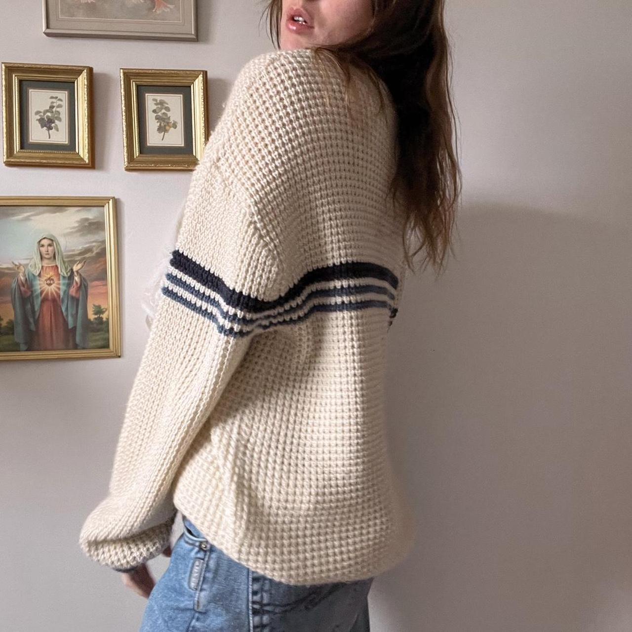 Chunky cream knit sweater (M)