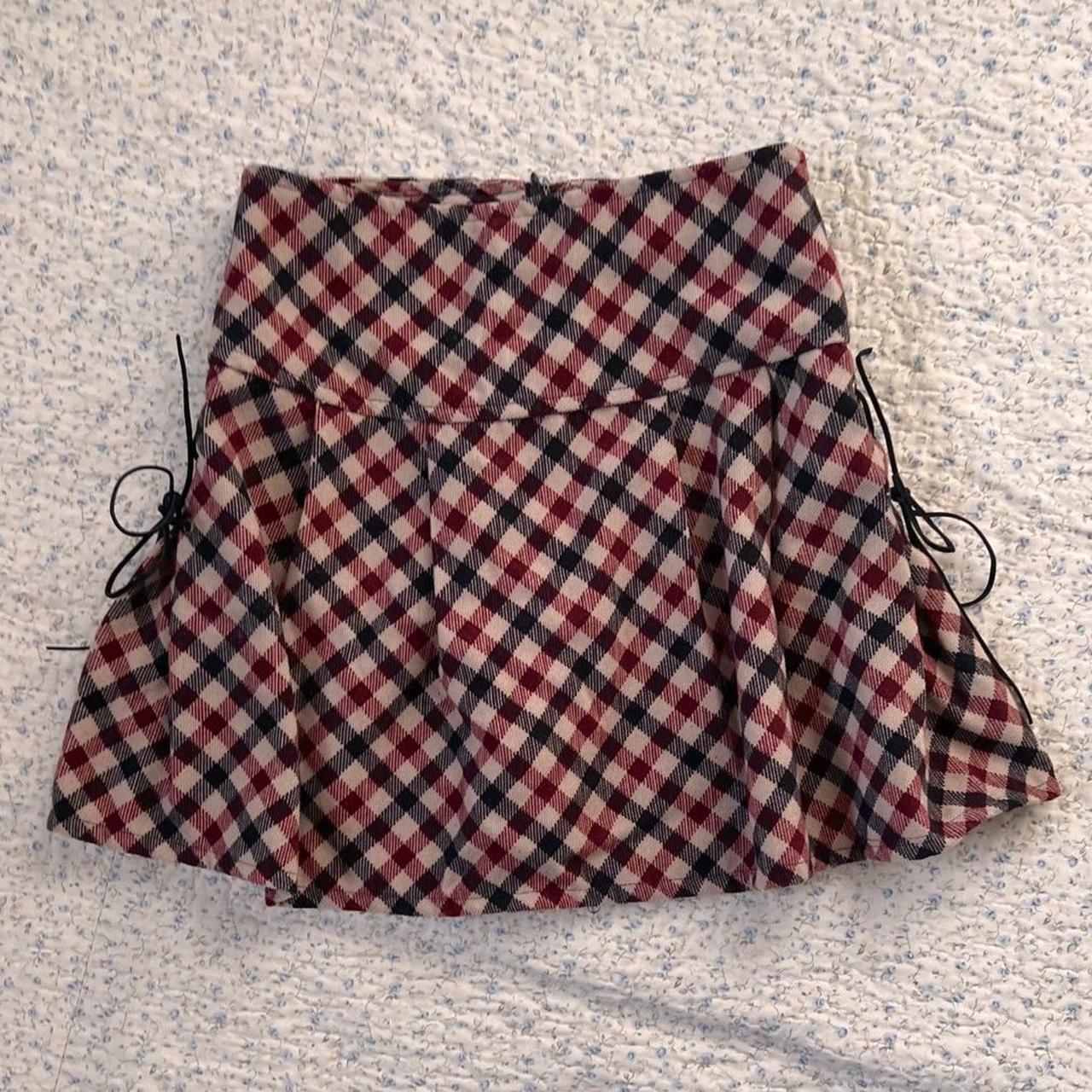 Vintage checkered mini skirt (25")