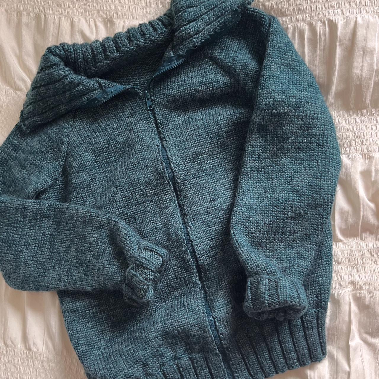 Sea blue knit cardigan (S)