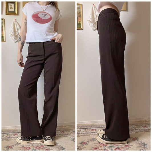 Brown wide leg trousers (30")