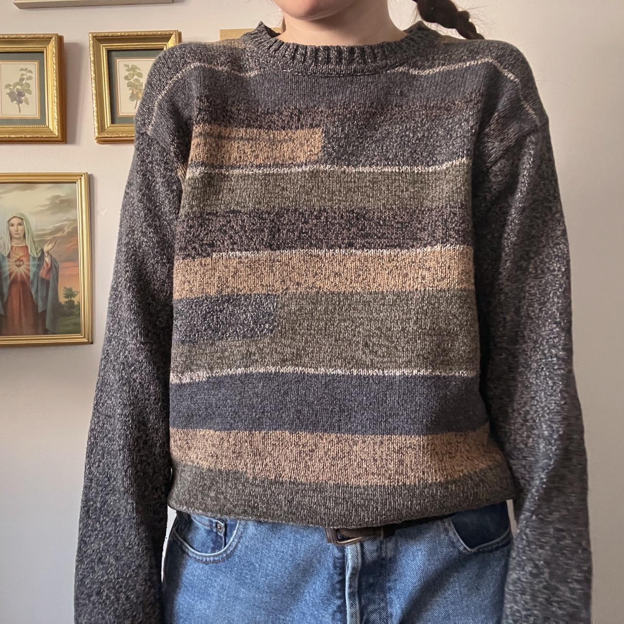 Cozy striped ash knit jumper (M)