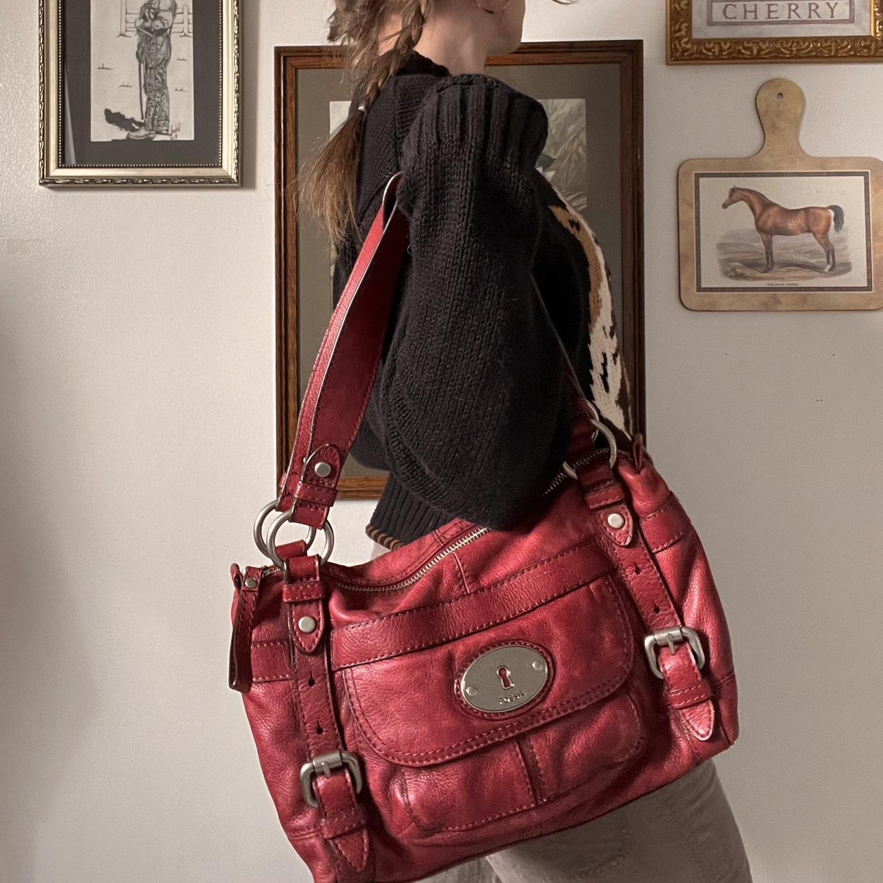 Cherry red leather bag