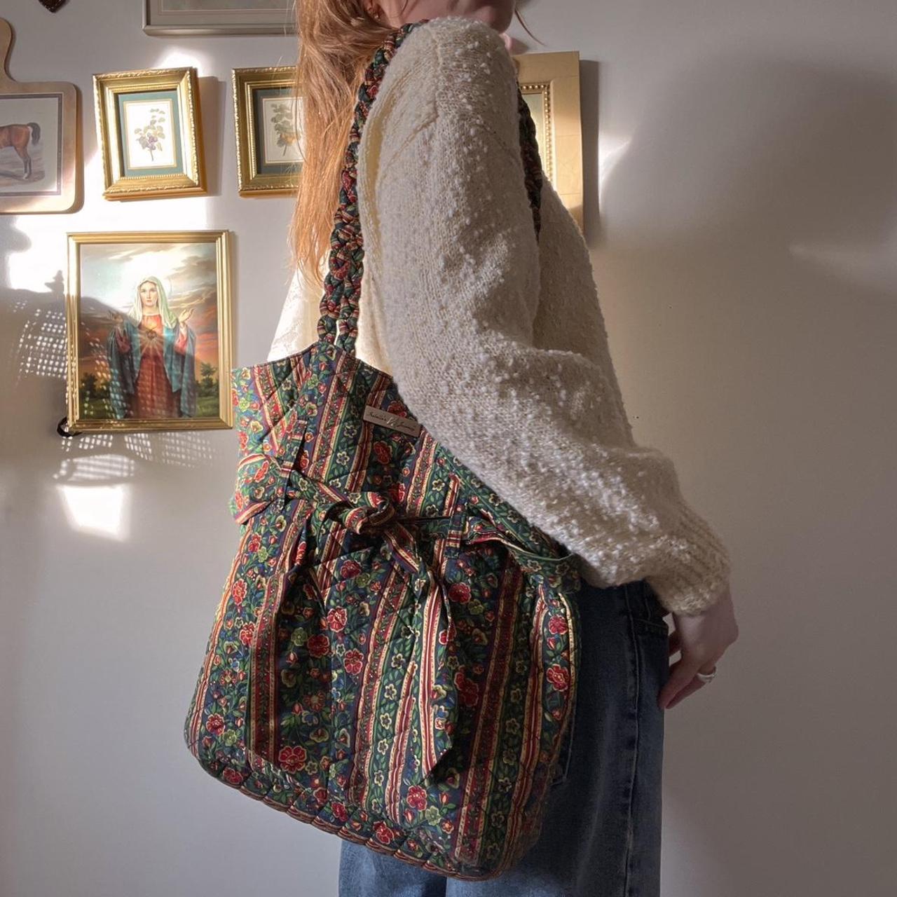 Floral quilted tote bag