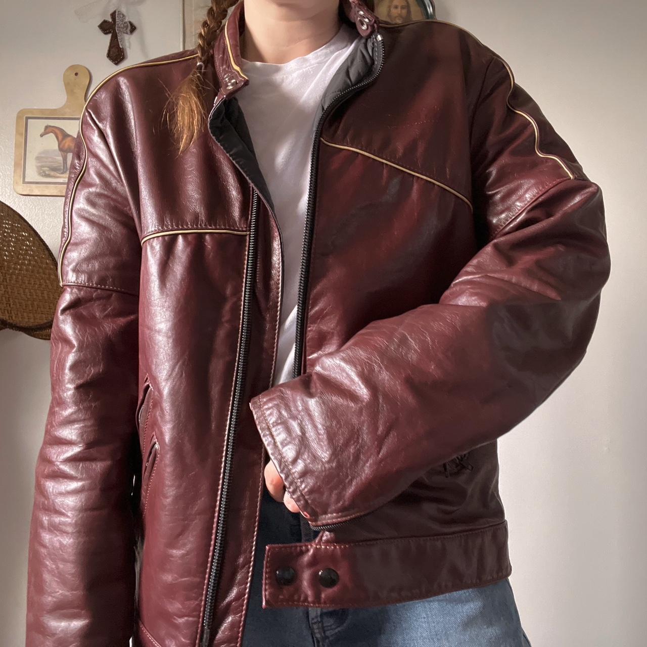 Oxblood leather racing jacket (L)