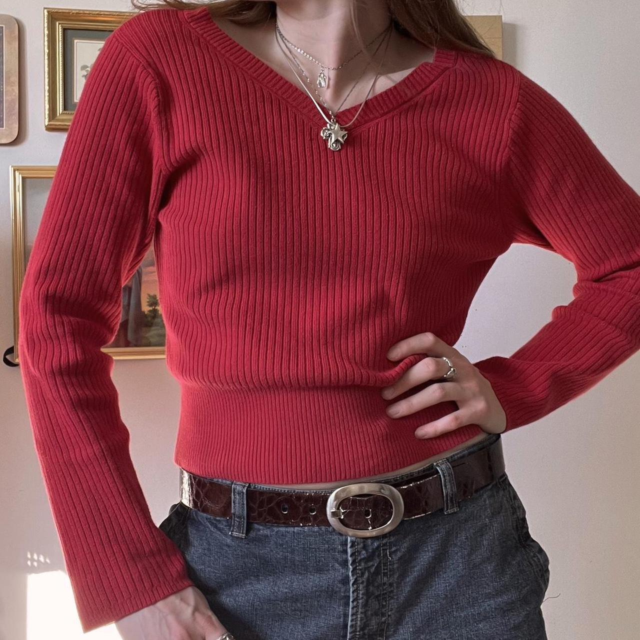 Apple red mini knit sweater (M)