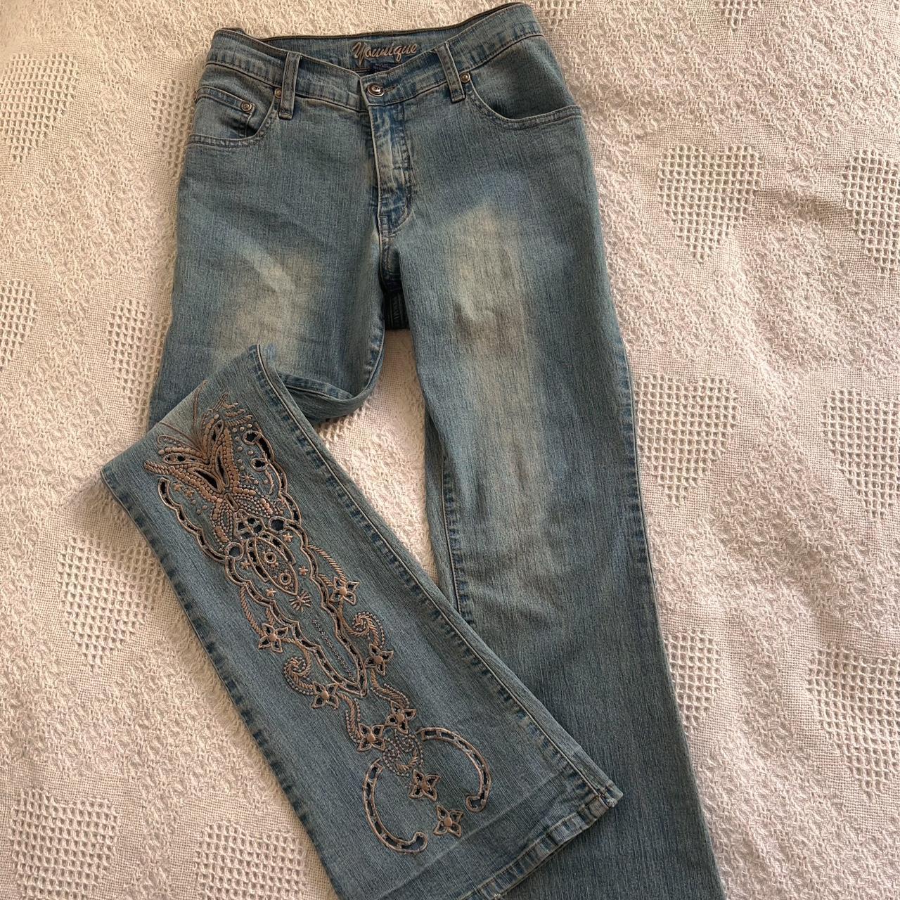 Low rise flare butterly jeans (S)