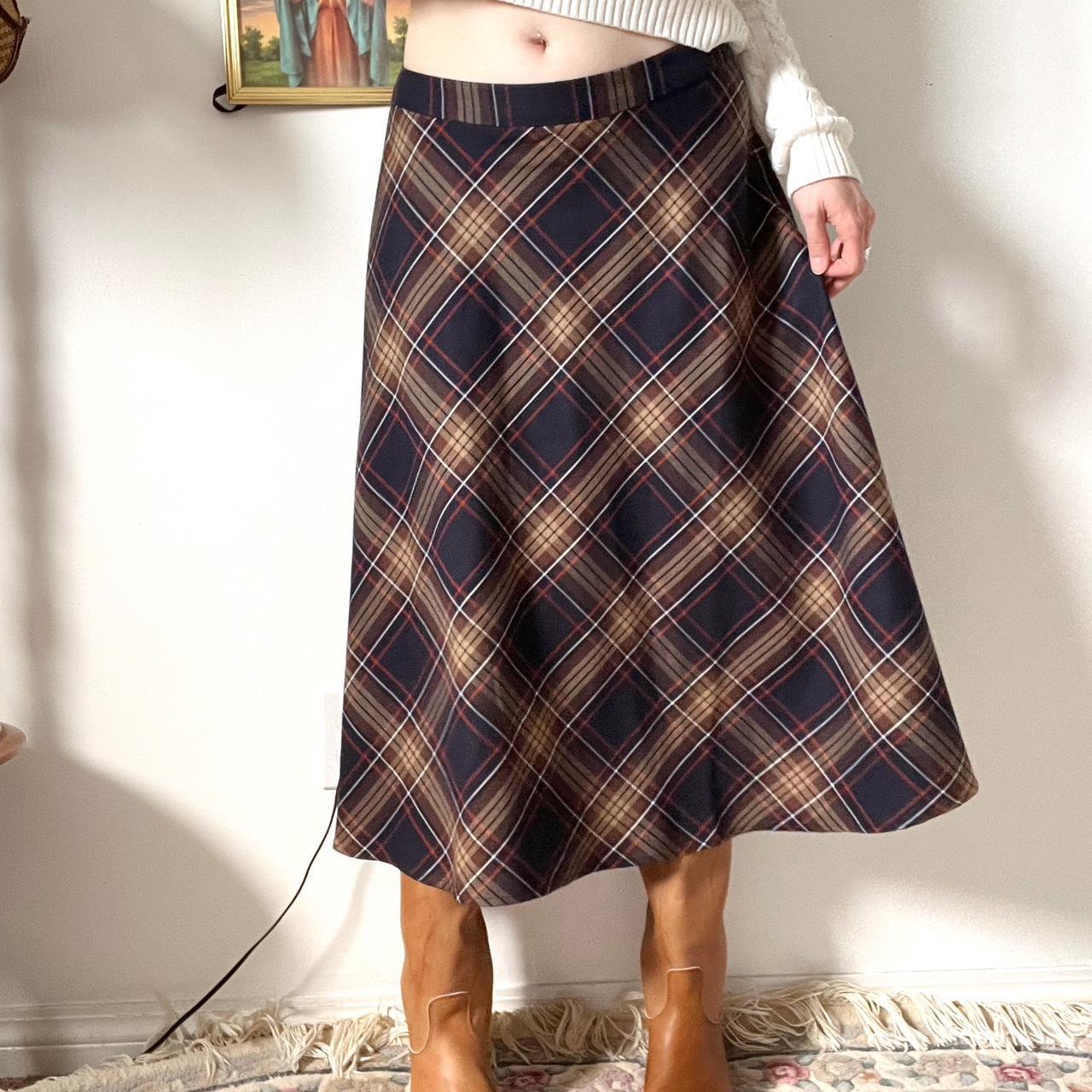 Plaid maxi skirt (L)