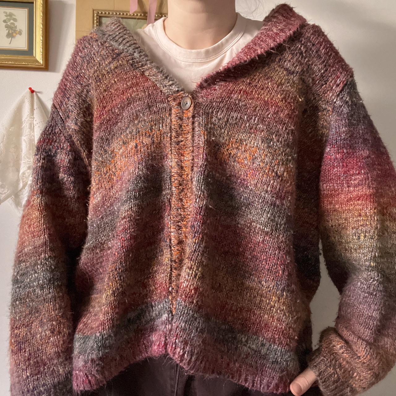 Slouchy rainbow knit cardigan (XL)