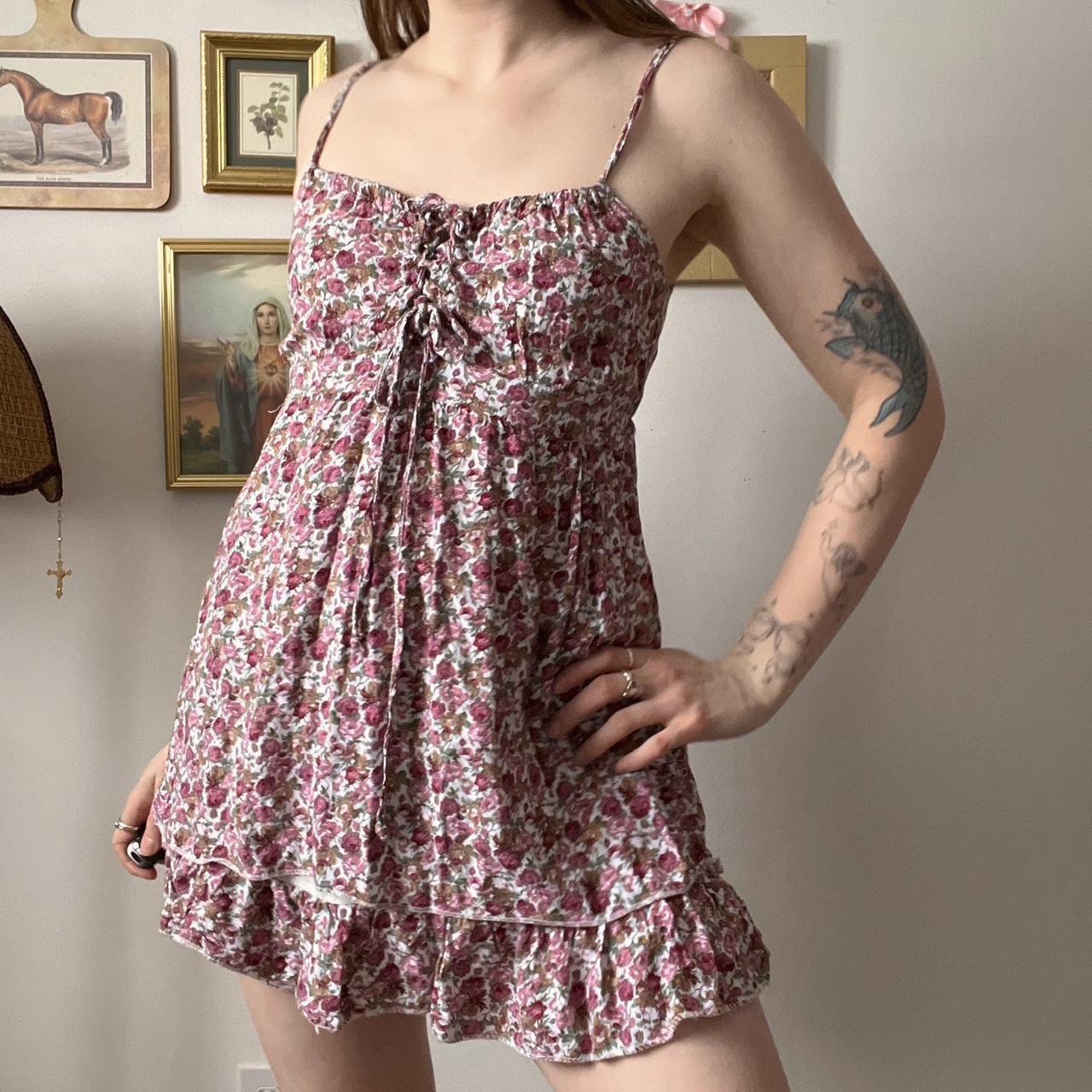 Ruffle babydoll mini dress (S)