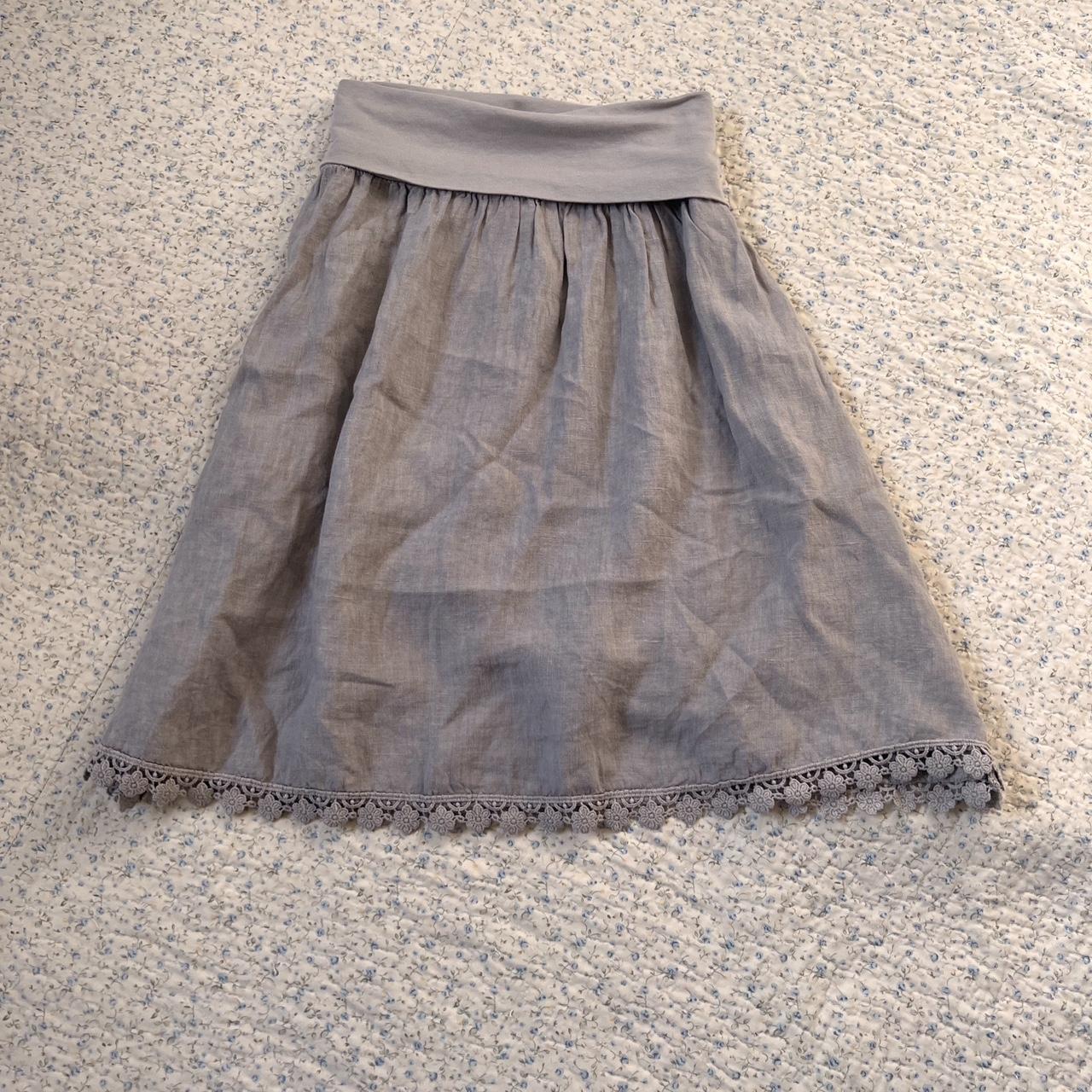 Dove grey linen skirt (S/M)