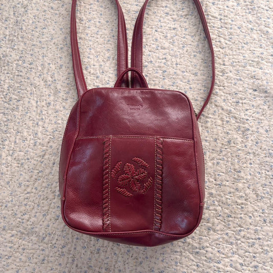 Red leather sling bag