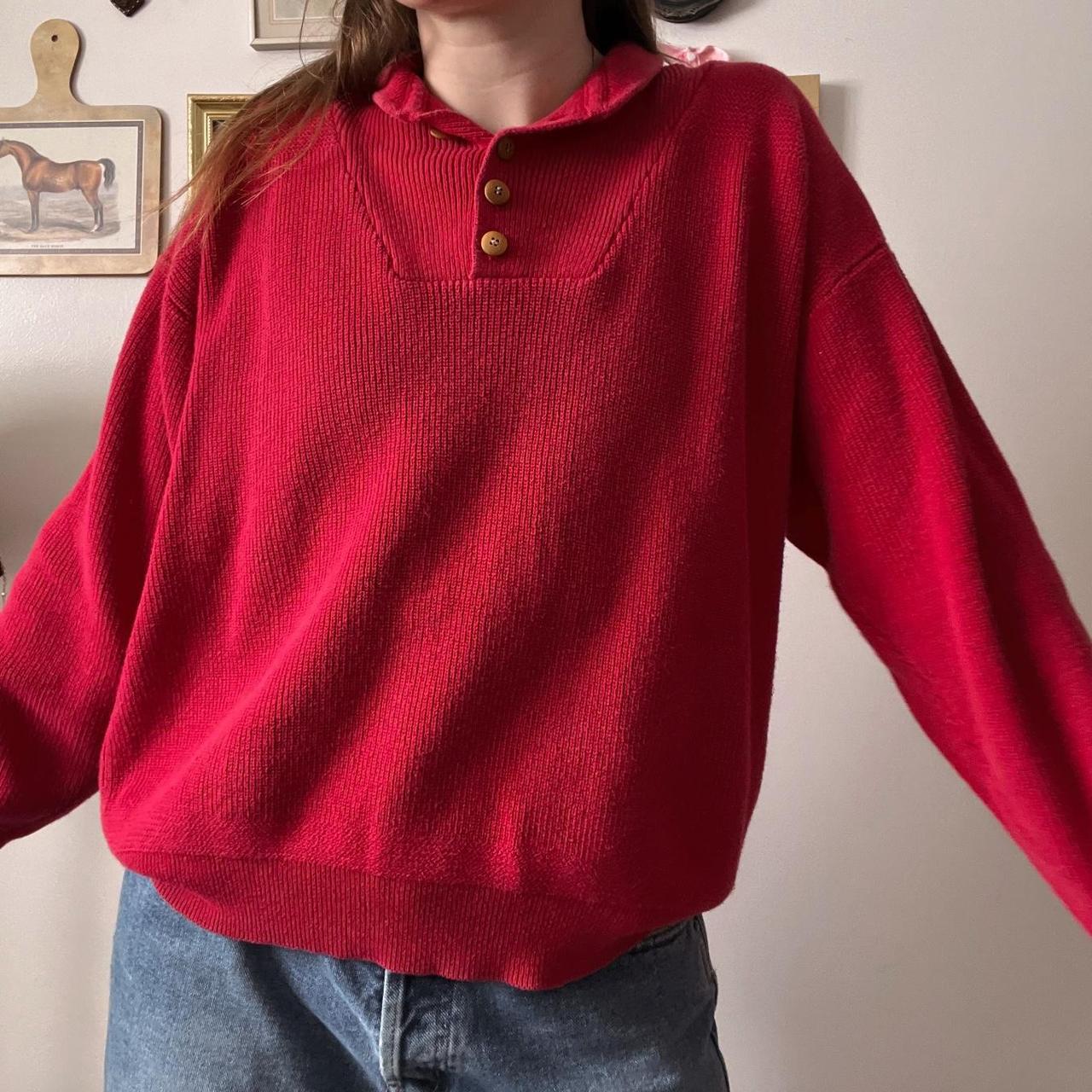 Coastal red knit sweater (M)