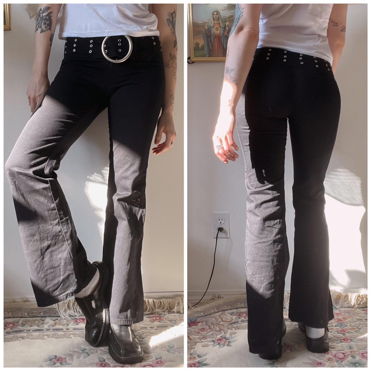 Y2K belted flare pants (XS)