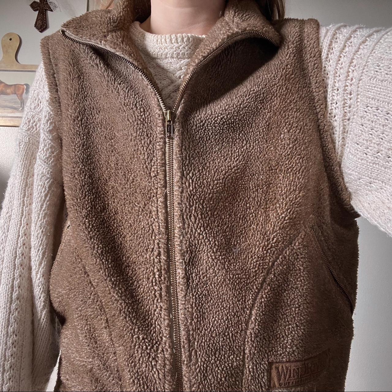 Vintage brown fleece vest (M)