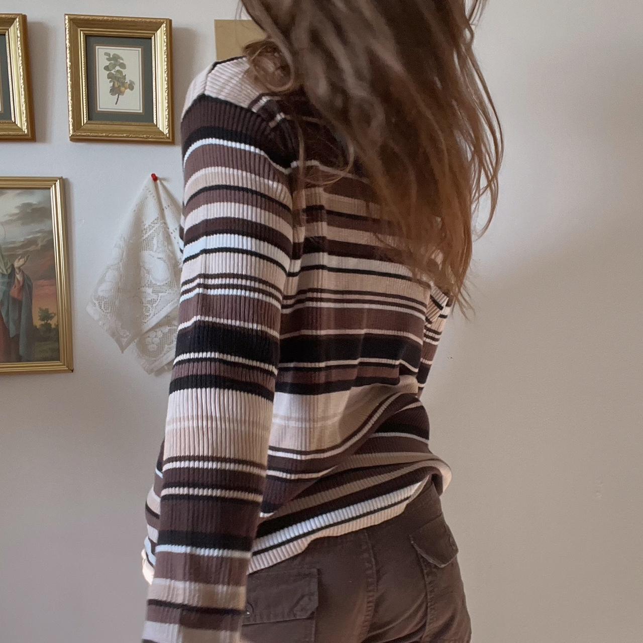 Mocha stripe sweater (L)