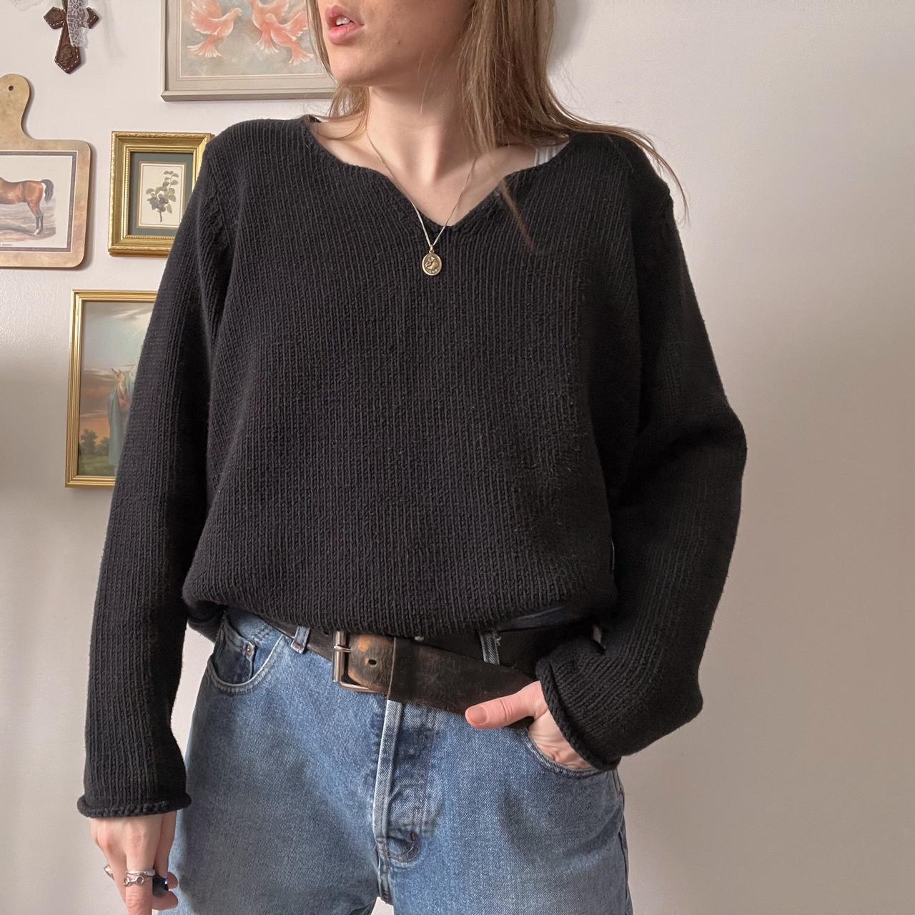 Slouchy black knit sweater (M)