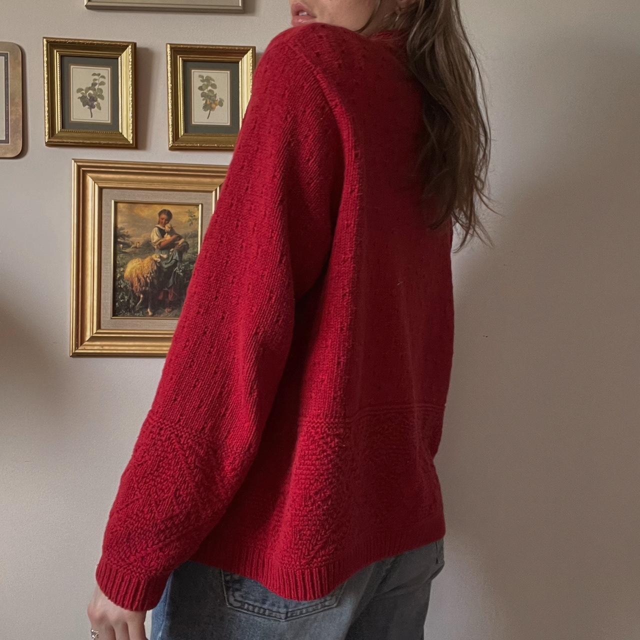 Red slouch knit cardigan (L)