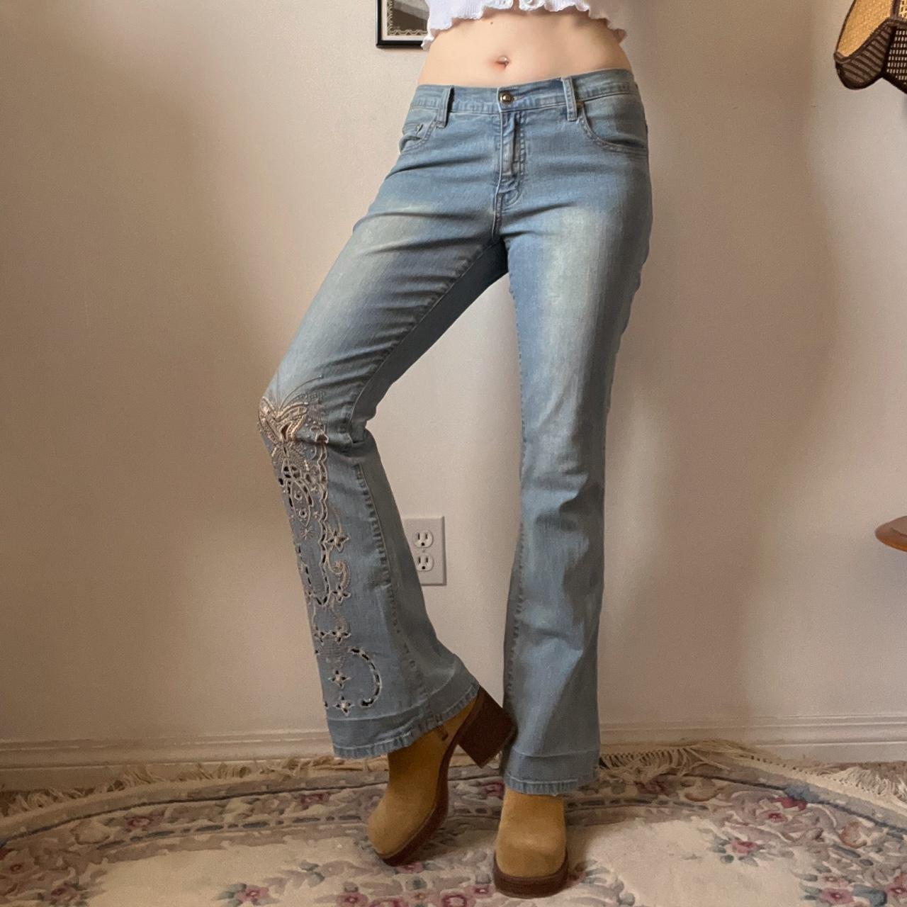 Low rise flare butterly jeans (S)