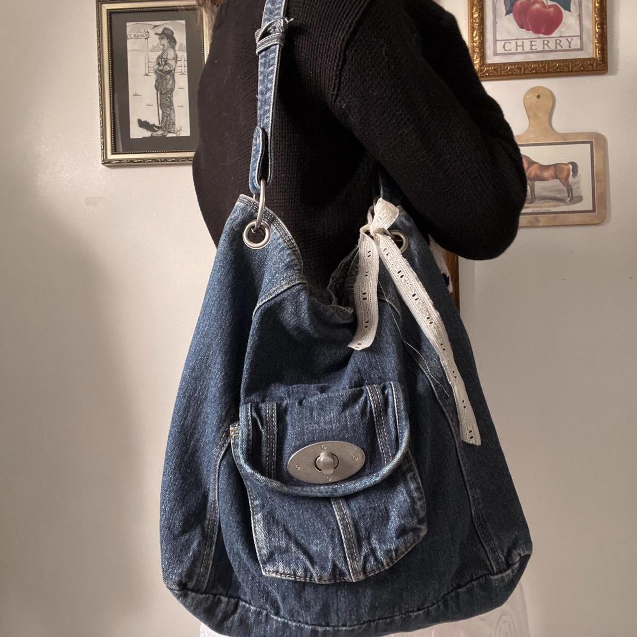 Vintage denim tote bag