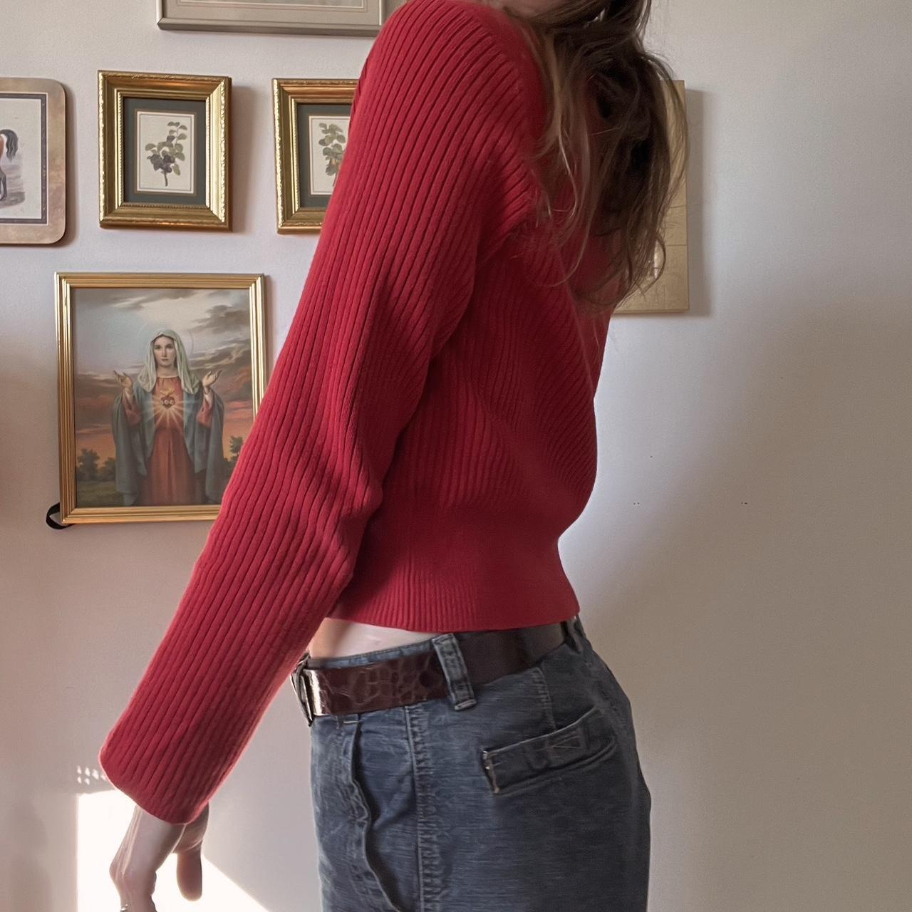 Apple red mini knit sweater (M)